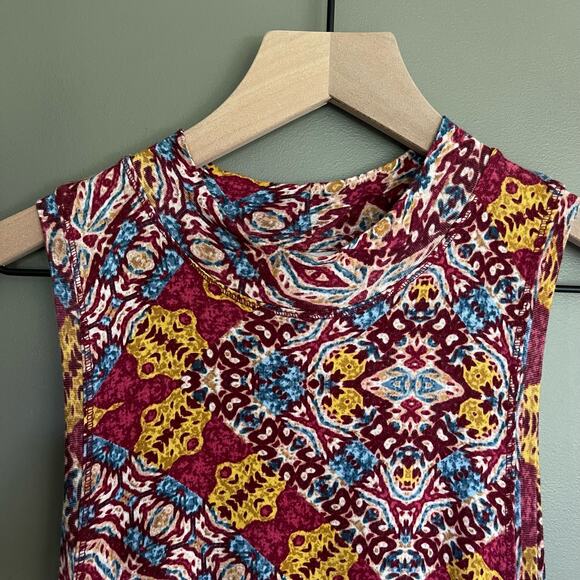 Anthropologie Maeve Lilt Swing Dress Size Small Sleeveless Red Stretch Jersey - Picture 10 of 16